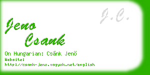jeno csank business card