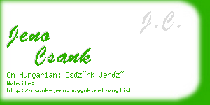 jeno csank business card